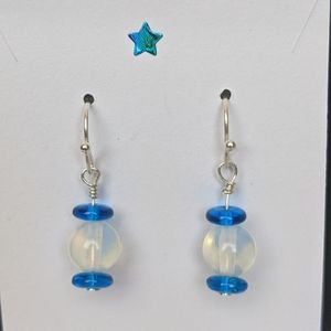 Sterling silver and moonstone earrings